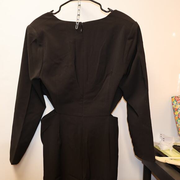 Fashion to Figure Size O (XL) Heart Button Jumpsuit with Waist Cutouts Black - Picture 13 of 16